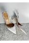 Silver satin 6 cm heels with rhinestones 0560 - 3