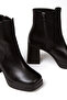 Women's Black Platform Heeled Boots - 2