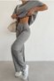 Sleeveless Round Collar Gray Knitwear Top and Pocket Detailed Gray Knitwear Trousers Gray Top and Bottom Set 070 - 4