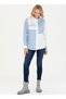 BASE. Polo Assn. Loose Cut Shirt Collar Blue Women's Shirt ZER023K - 4