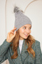 Gray Women's Pompom Knitted Detailed Knitwear Beret - 3