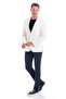 White D. Slim Fit Patterned Mono Collar Casual Jacket - 2