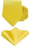Men's Satin Tie Handkerchief And Gold Steel Tie Clip Set - 7
