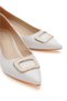 Scenic White Buckled (4 cm) Pointed-Toe Heeled Shoes - 3