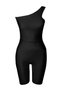 Push-up Featured Recovery Back Low-cut Black Women's Sports Tights Jumpsuit - 3