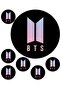 BTS 7 Pieces Edible Decoration Pastry Sugar Pastry Paper Print on Cupcakes - 2