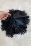 Black Bride Groom Halay Handkerchief, Satin Vip Applique, Henna Night Wedding Bridesmaid Circumcision Promise Engagement - 3