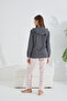 Patterned Cotton Lycra Knitted Hooded Pajama Set - 5