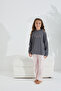Patterned Cotton Lycra Knitted Hooded Pajama Set - 2