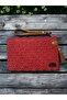 Women's Handmade Cardinal Red Color Clutch Portfolio Bag