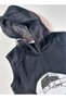 Girl's 100% Cotton Cotton Black Color Mesh Hooded Jewelled Scale Stylish K-cool Dress - 5