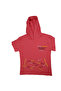 Girl's Hooded Text Printed Cotton Fuchsia T-shirt - 2