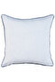 Embroidered Throw Pillow Cover with Piping Coral (Ecru / Navy Blue Embroidery) - 2