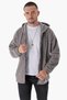 Men's Outdoor Oversize Hooded Zipper Closure Fleece Hoddie Gray 23w106 - 2