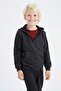 Boy's Anthracite Hooded School Cardigan