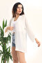 Off-White Linen Jacket Kimono - 2