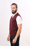 Woolen Sleeveless Knitwear Sweater - Claret Red - 2