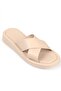 Capone Cross-Strapped Beige Women's Slippers - 5