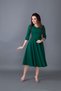 Women's Emerald Midi Length Pocket Detail V-Neck Dress - 5