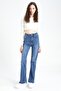 Slim Flare High Waist Cut-Cut Long Trousers - 3