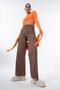 Long Length Gabardine Trousers with Flared Leg Pockets - 3