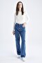 90's Wide Leg High Waist Wide Leg Extra Long Cargo Jean 100% Cotton Trousers - 3