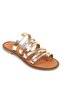 Capone Thumb Detailed Banded Rose Women's Leather Slippers - 6