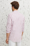Men's White-burgundy Comfort Fit Relaxed Cut 100% Cotton Classic Collar Shirt - 5