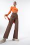 Long Length Gabardine Trousers with Flared Leg Pockets - 4