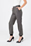 Women's Black Knitwear Detailed Trousers - 4