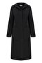 Wender Regular Fit Hooded Midi Length Black Color Women's Coat - 5
