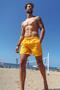 Men's Yellow Medium Size Solid Color Sea Shorts 21s1001s
