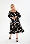 PLUS SIZE BELOW KNEE LONG SLEEVE MADONNA COLLAR SKIRT Ruffle STYLISH VISCOSE COMBED DRESS - 5