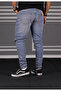 Men's bottoming painted blue jeans - 3