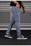 Men's bottoming painted blue jeans - 2