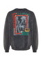 Antrasit %100 Pamuk Oversize/Geniş Kesim Eskitme/Soluk Efektli Şardonsuz Sweatshirt TMNAW24SW00080 - 10