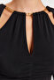 Siyah Pencere/Cut Out Detaylı Aksesuarlı Örme Bluz TPRAW24BZ00053 - 7