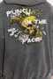 Anthracite Oversized / Wide Cut Hooded Pale Effect Back Printed Sweatshirt Tmnaw24Sw00141 - 6