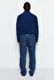 Lacivert Regular Beli Lastikli Jeans Bol Kot Pantolon TMNAW24JE00025 - 5