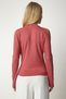 Women's Dusty Rose High Collar Shoulder Decollete Knitwear Blouse UB00152 - 6
