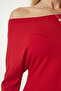 Women's Red Boat Neck Knitwear Blouse UB00151 - 3