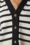 Women's Cream Metal Button Detail Striped Knit Cardigan BP00149 - 6