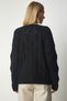 Women's Black Knitted Motif Openwork Sweater Cardigan PF00014 - 5