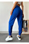Women's Navy Blue High Waist Stretchy Jogger Sweatpants - 6