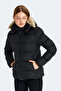 Guest Women's Hooded Puffer Black Coat & Jacket - 3