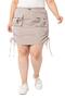 Large Size Gather Detailed Parachute Mini Jewelled Skirt - 2