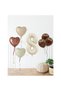 8 Years Old Bohemian Mini Birthday Set Nude Cream Color Brown Heart - Cream Color Foil Number Balloon