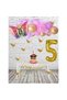5 Year Old Multicolored Butterfly Party Set - Colorful Butterfly Foil Balloon - Gold Butterfly - Gold Number