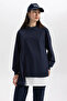 Regular Fit Crew Neck Sweatshirt Tunic - 4