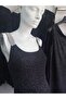 BLACK uzeri silver glittered plastic rhinestone bodycon dress - 3